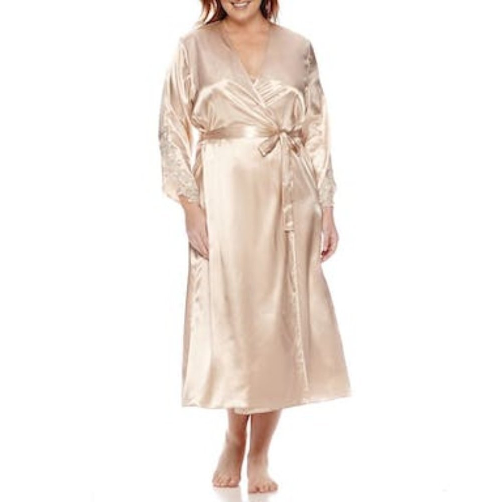 Flora by Flora Nikrooz Plus Size Satin Stella Robe, Choose Sz/Color